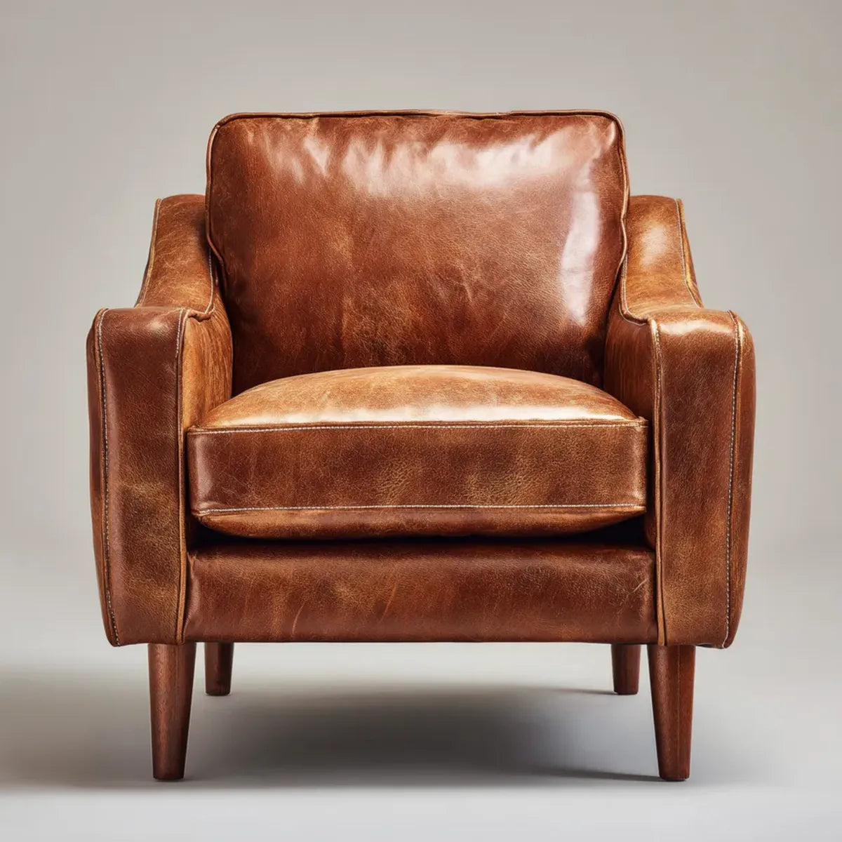 Fauteuil de salon marron en cuir PU 82 x 86 x 92 cm