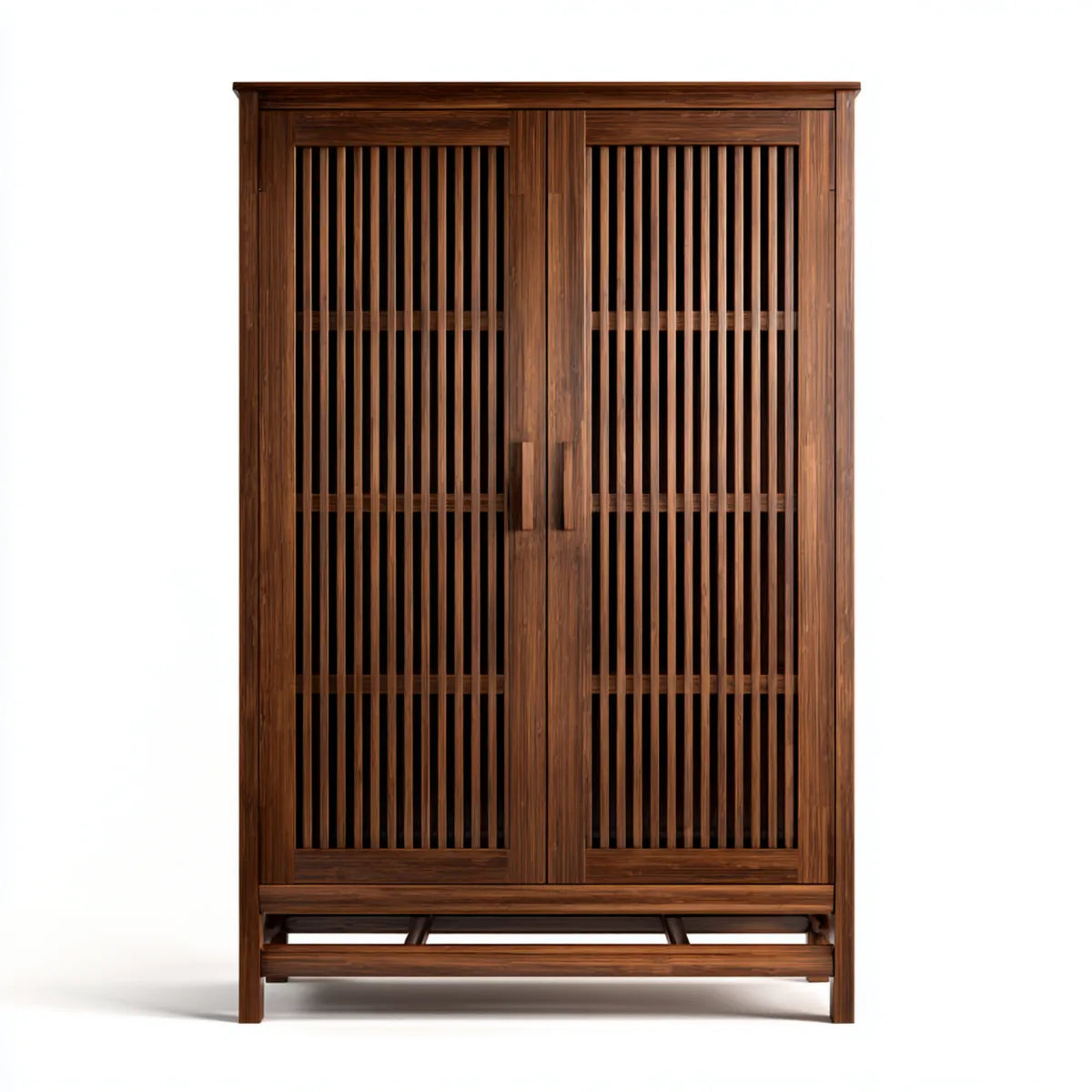Armoire de chambre 2 portes brun noyer 110 x 55 x 190 cm en bois massif rectangulaire