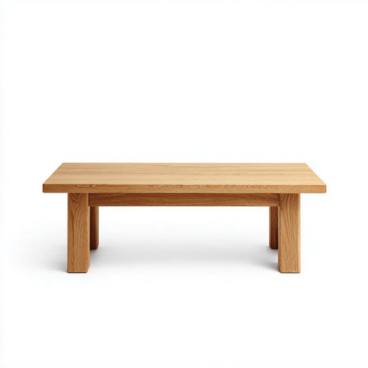 Table basse rectangulaire couleur chêne en chêne massif 120 x 60 x 45 cm